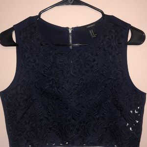 Blue, medium Forever 21 tank top with floral pattern